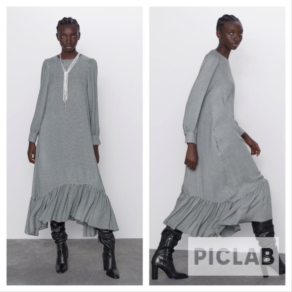 zara houndstooth dress